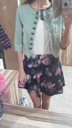 Riflová bundička s trištvrťovým rukávom, s