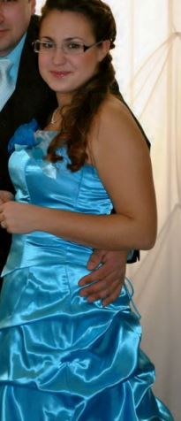 Dlhé modré spoločenské šaty 34-36-38, s