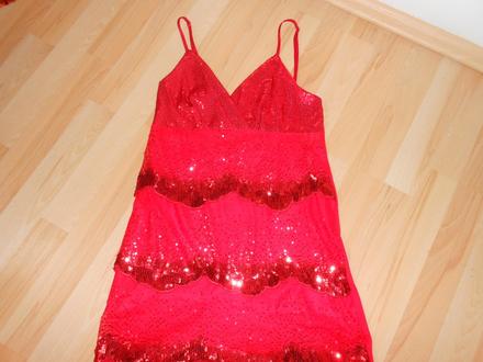 Červený trblietavý top, s