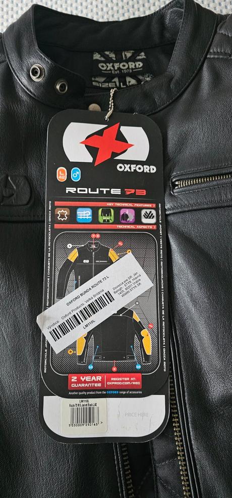 Kožená motorkárska bunda oxford, l