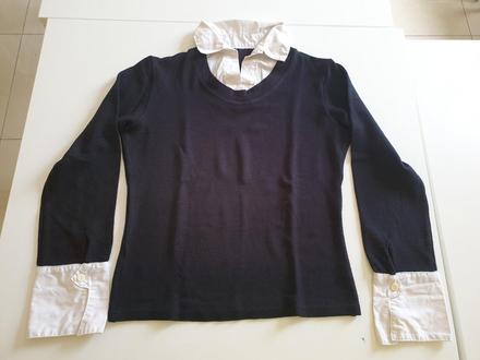 Čiernobiely pulover (košeľo-pulóver), l