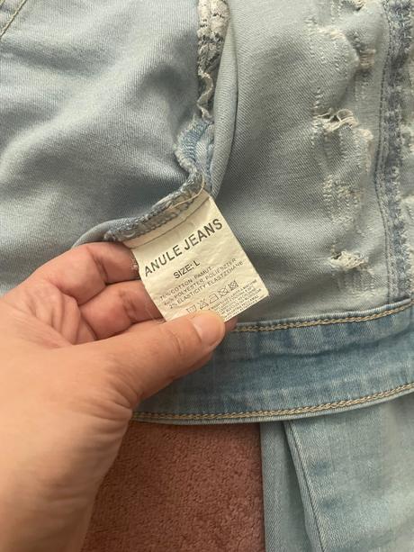 Riflový kabát kratky s čipkou, s