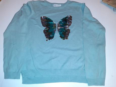 Pulovrik s motylom 134/140, h&m,134