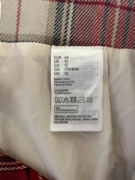 H&m káro sukňa vel.44/l-xl, h&m,44 / l / xl