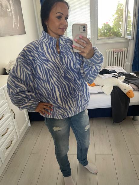 Huňatá mikina, h&m,l