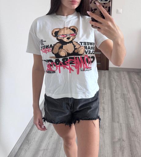 Tričko s macíkom bershka, bershka,s