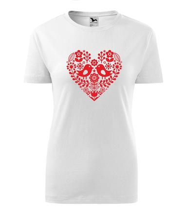 Dámske tričko - ľudový motív srdce, l / m / s / xl / xxl