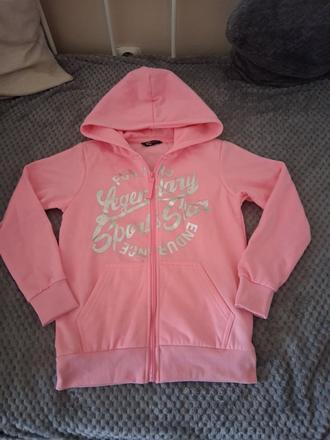 Mikina bunda sveter ako nová 140/146 kapucňa, lewro,140
