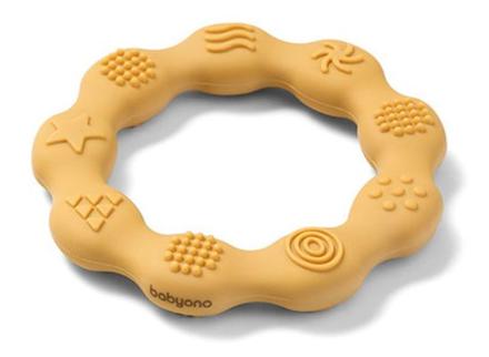 Babyono silikónové hryzátko prsteň žltý,