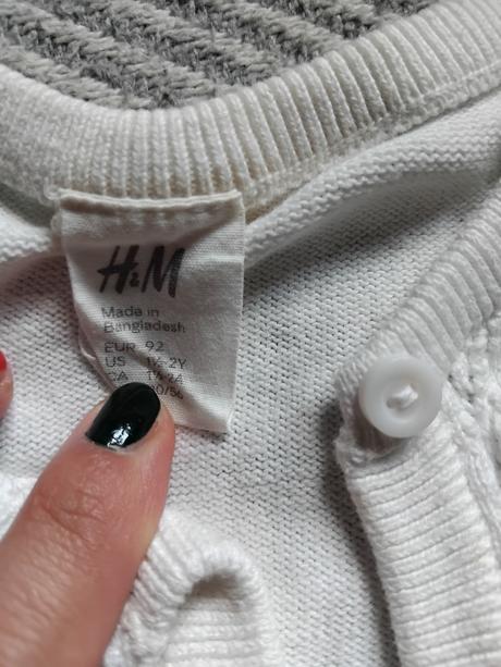 Biely svetrik, h&m,92