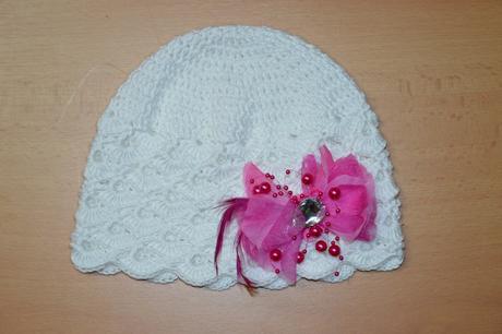 Háčkovaná čiapočka s kvetom, 50 - 158