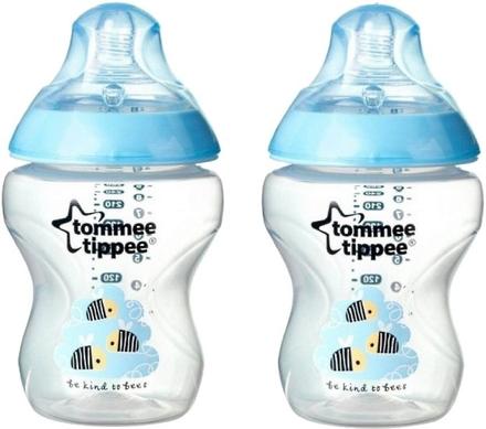 Tommee tippee kojenecká fľaša dekor modrá 0m+, 2x, tommee tippee