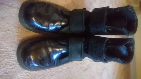 Modré lakovky - čižmy, 34