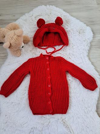 Set čiapka s uškami a svetrík, 86