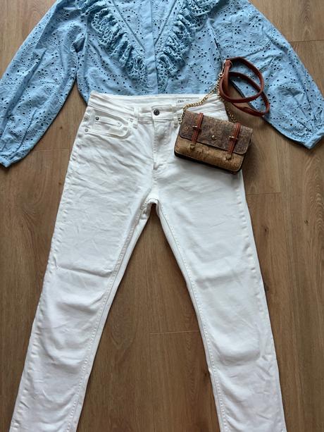 Biele riflové nohavice zara, zara,s