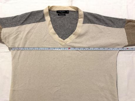 Béžovo-sivý kašmírový sveter, l