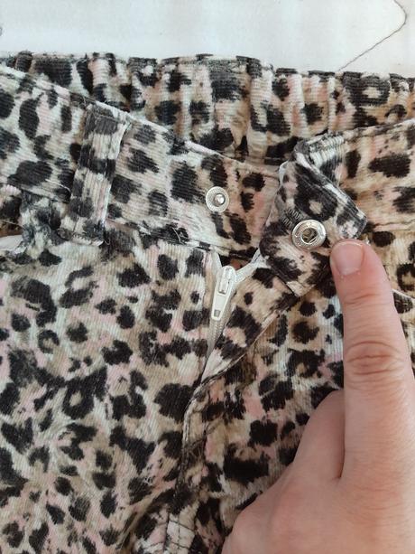 Nohavice menčestraky elastické leo vzor, h&m,92
