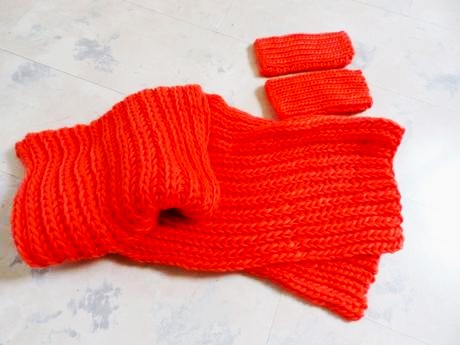 Luxusný šál a rukavice bez prstov, l