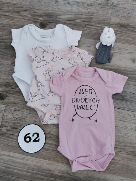 Krátkorukávové body 3 kusy, 62