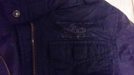 Tmavomodra bunda, h&m,122