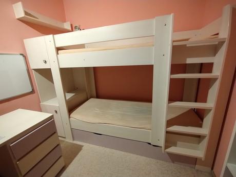 Poschodová posteľ, šírka (cm): 90,dĺžka (cm): 210