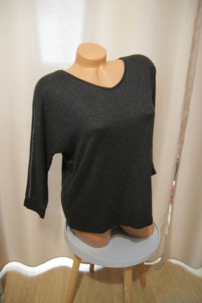 Tmavo šedý pletený sveter, m/l, m