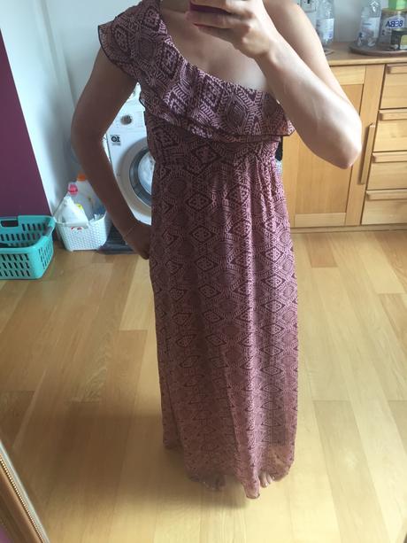 Dlhe staroruzove saty s hnedou, gate,s