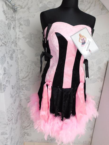 Pakne šaty/maska,čierno/ruzovej farby, 