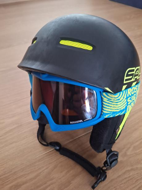 Lyžiarska prilba s okuliarmi chlapčenská junior, m