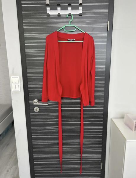 Červený top na viazanie, xs