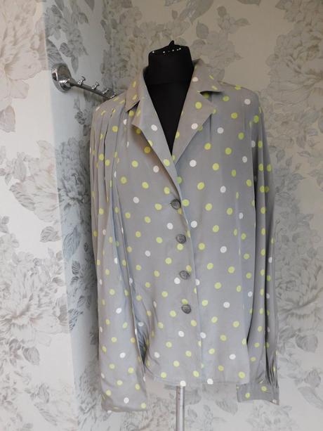 Reine seide bodkovana hodvabna bluzka, 42