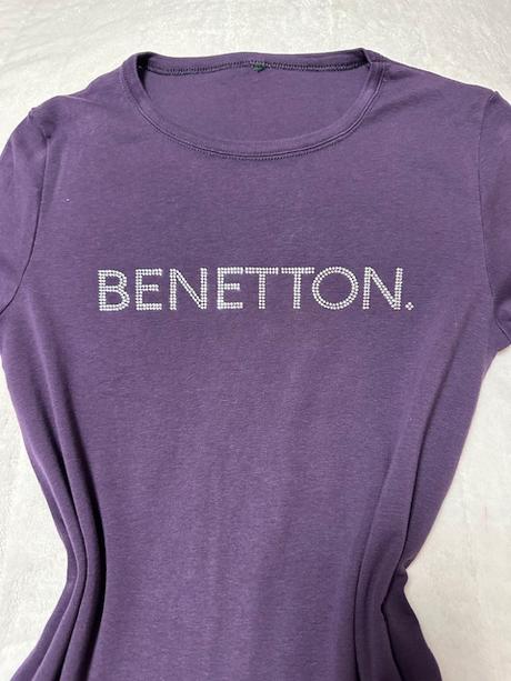 Tričko s dlhým rukávom tmavofialové benetton, benetton,m