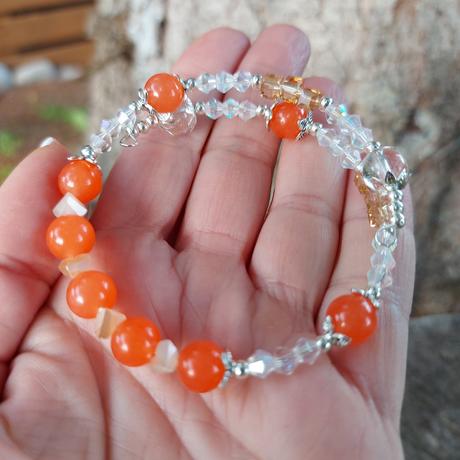 Jednoradový náramok z oranžového jaspisu, 