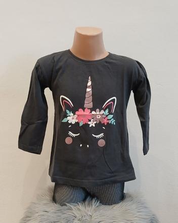 Dievčenské tričko s jednorožcom sivé (116), kiki&koko,116