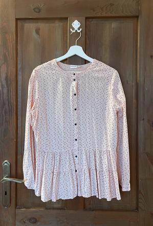 Bodkovaná blúzka s volánom, bonprix,42