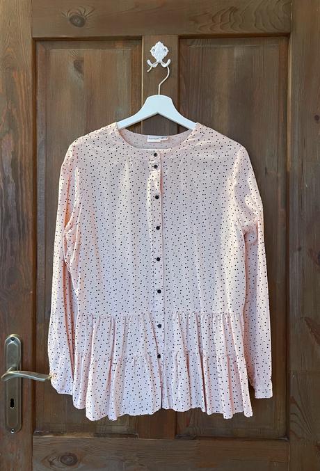 Bodkovaná blúzka s volánom, bonprix,42