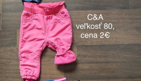 Oteplené nohavice, c&a,80