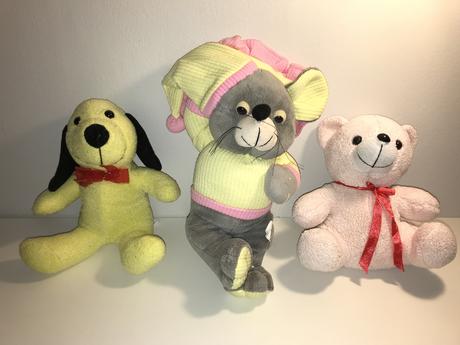 3 plyšáci - pes, myš, macko, 