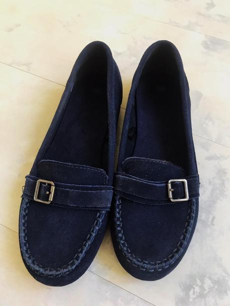 Kožené semišové mokasínky, 38