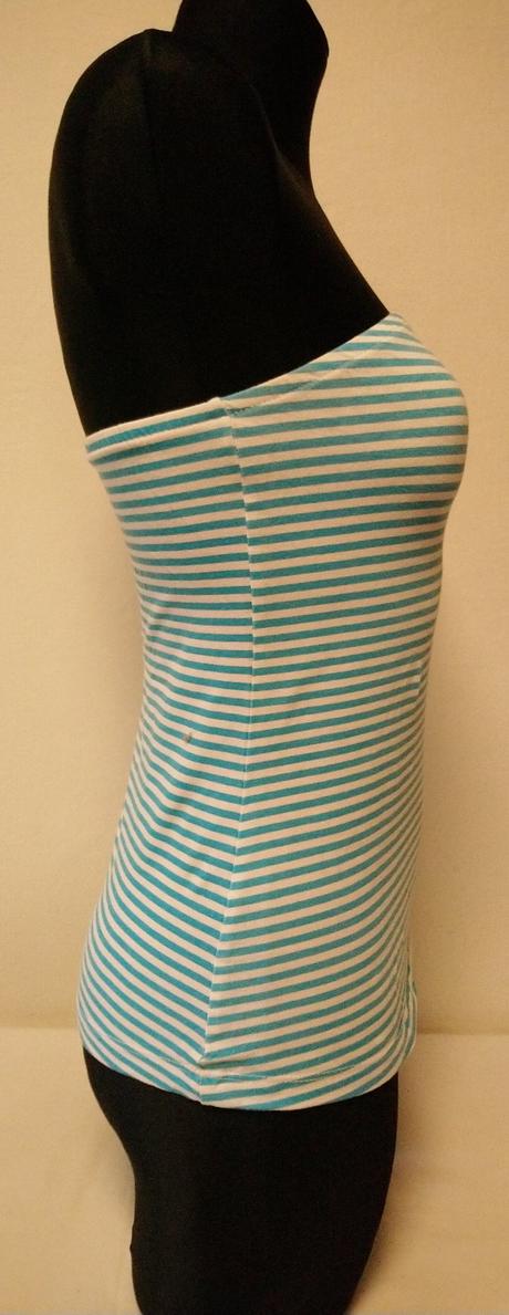 Pásikavý modro biely top bez ramienok, amisu, amisu,s