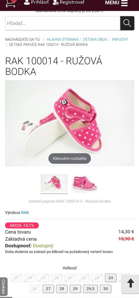 Papucky na doma, rak,27