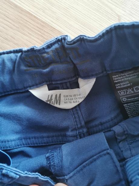 Modré nohavice, h&m,116
