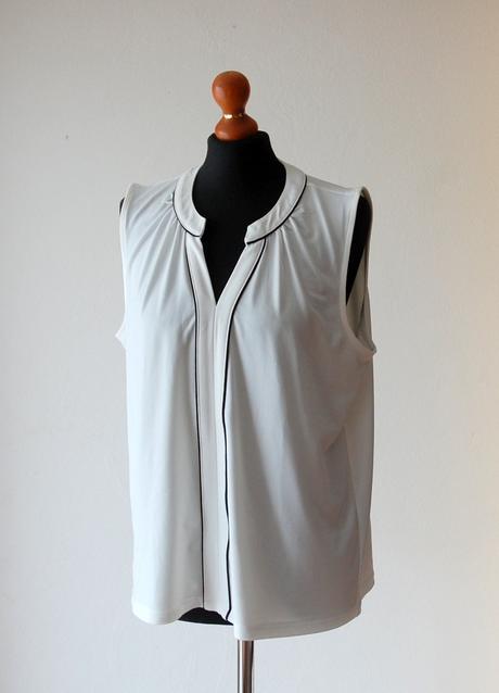Elegantná biela blúzka h&m s čiernym lemovaním, h&m,l
