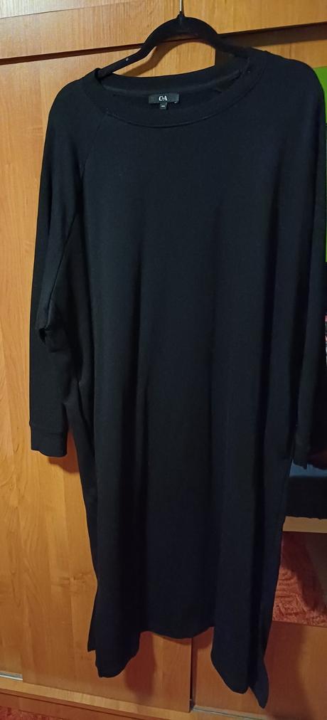 Dlhé čierne mikinové šaty xxxl, c&a,xxxl