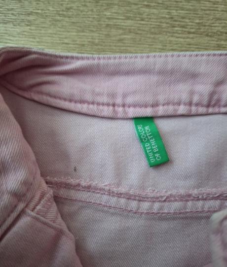 Rifľová bundička zn. benetton + čiapka zn. h&m, benetton,86