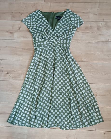 Retro bodkované šaty, s