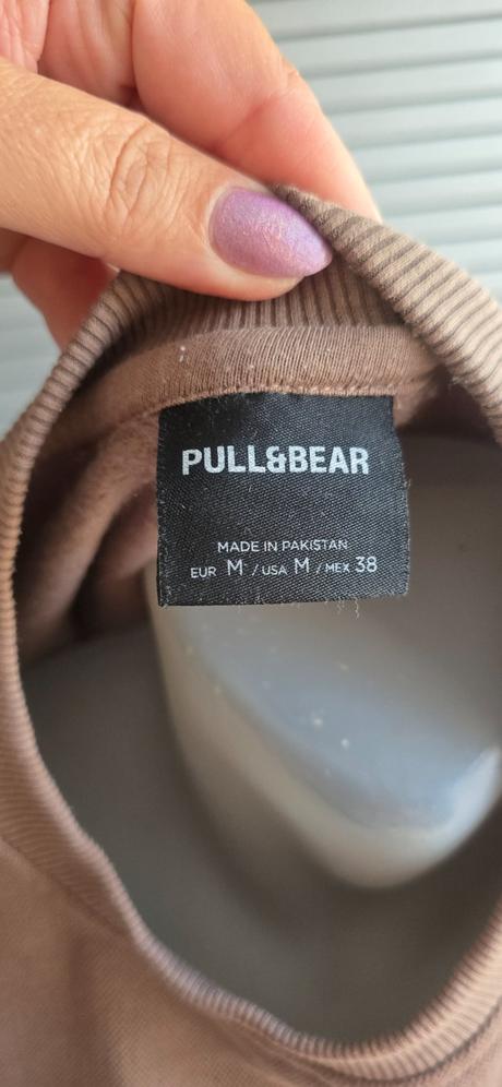 Hnede oversized tricko, pull&bear,m