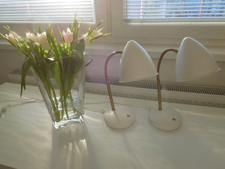 Nočné lampy kovové-flexibilné rameno s husím krkom, 