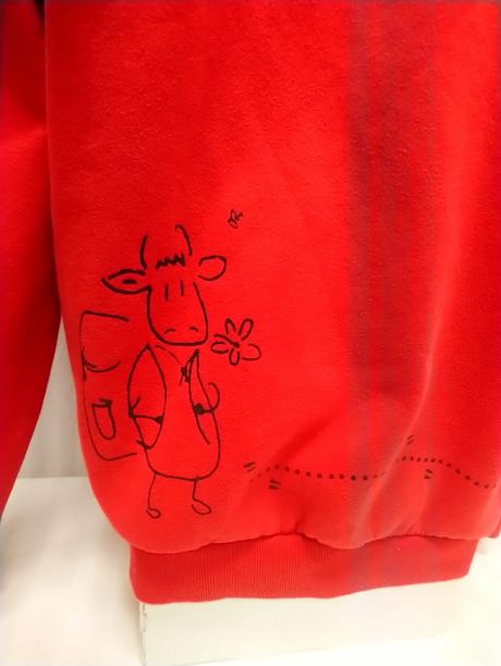 Pánska červená mikina klokanka s motívmi, mc shirt, m