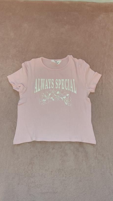 Tričko ružové, h&m,158